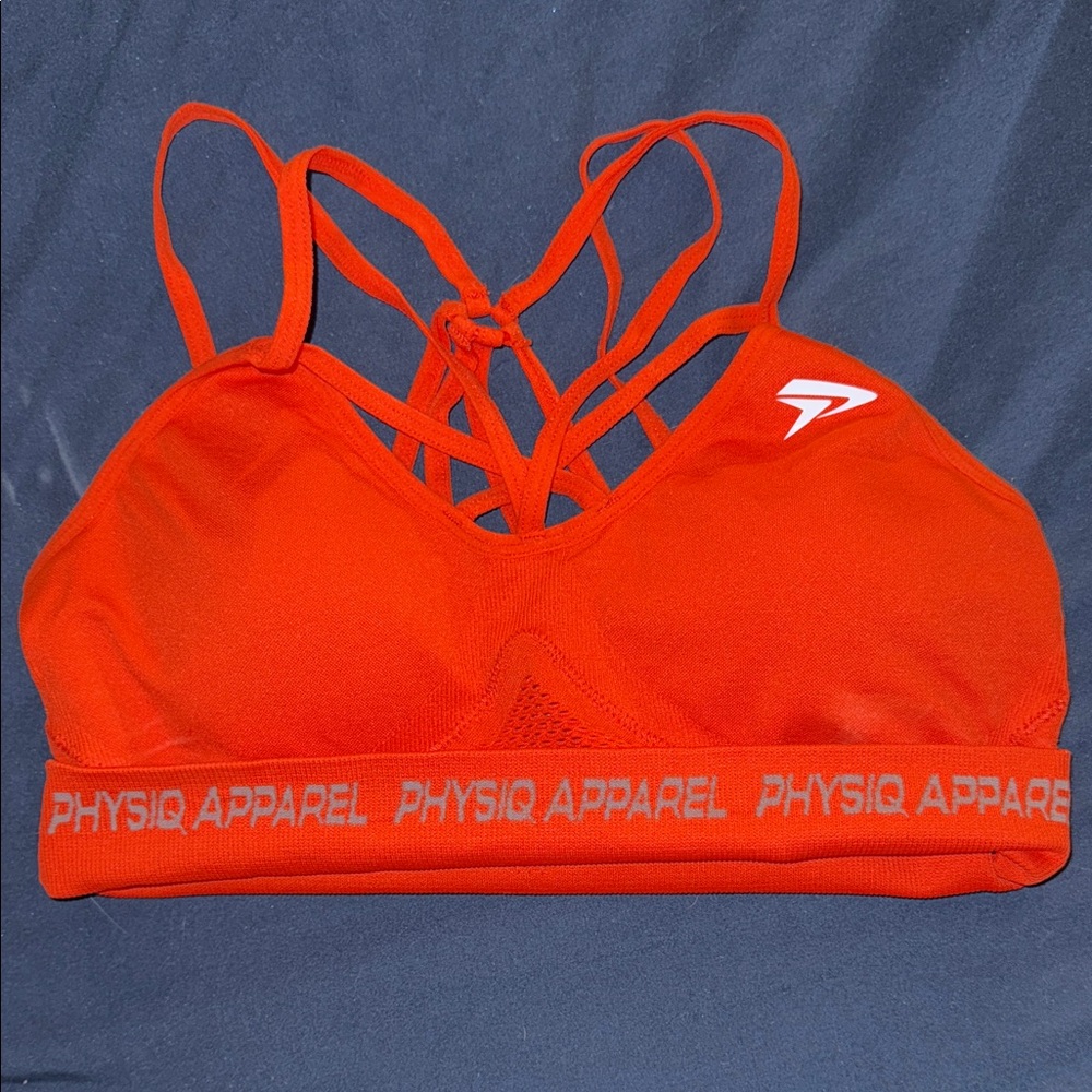 Vibrant Orange Sports Bra - Picture 2 of 4